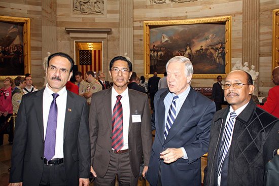 Dr. K.V. Jacob with United States Congressmen Dennis M. Hertel (D-MI)